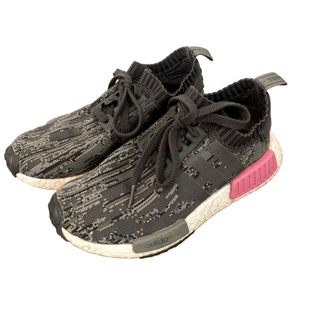 Adidas NMD R1‎ Primeknit Camo Sneakers Kids Men 5 Women 6 Athletic Shoes BZ0222